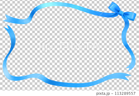 絲帶框架水彩淺藍色 絲帶框架水彩淺藍色 113289557