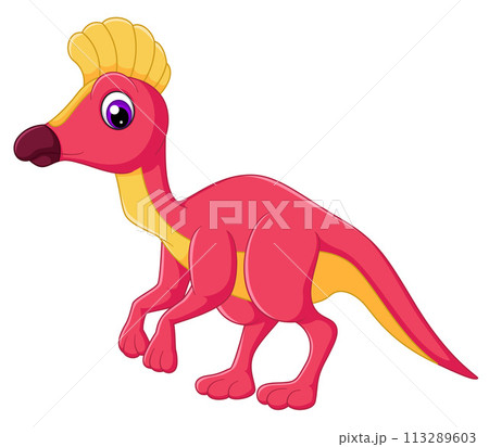 Cartoon corythosaurus on white background of illustration 113289603