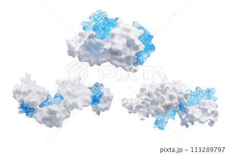 Protein structure with biological concept, 3d rendering. 113289797
