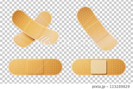 Adhesive bandage with medical concept, 3d rendering. 113289829