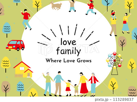 日常を楽しむ家族 113289837