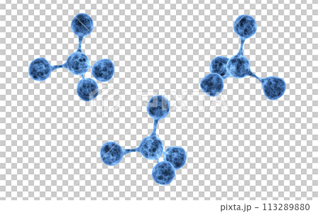 Molecule with blue transparent structure, 3d rendering. Molecule with blue transparent structure, 3d rendering. 113289880