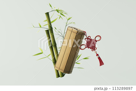 Retro Chinese ancient bamboo slip, 3d rendering. Retro Chinese ancient bamboo slip, 3d rendering. 113289897
