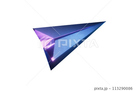 Paper plane with dark neon light effect, 3d rendering. Paper plane with dark neon light effect, 3d rendering. 113290086
