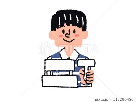 コンビニ店員のイラスト コンビニ店員のイラスト 113290456
