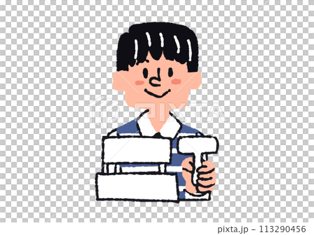コンビニ店員のイラスト コンビニ店員のイラスト 113290456