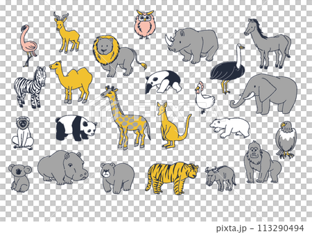 Various animal illustration set 113290494