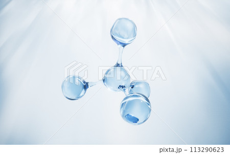 Molecule with biology and chemical concept, 3d rendering. Molecule with biology and chemical concept, 3d rendering. 113290623