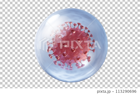 Corona virus with biology concept, 3d rendering. 113290696