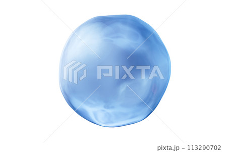 Isolated blue soft liquid bubble, 3d rendering. 113290702
