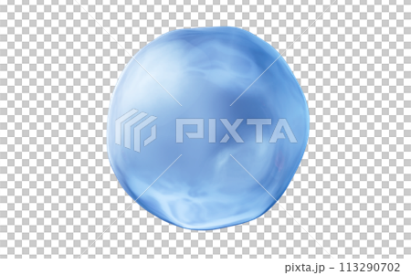 Isolated blue soft liquid bubble, 3d rendering. Isolated blue soft liquid bubble, 3d rendering. 113290702