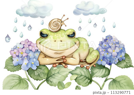 カエル着ぐるみBABY♡カタツムリ.紫陽花