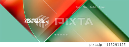 Circle triangle geometric web site page template. Vector Illustration For Wallpaper, Banner, Background, Card, Book Illustration, landing page 113291125