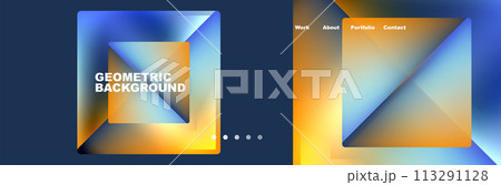 Colorful fluid gradient triangles and squares web site template. Vector Illustration For Wallpaper, Banner, Background, Card, Book Illustration, landing page Colorful fluid gradient triangles and squares web site template. Vector Illustration For Wallpaper, Banner, Background, Card, Book Illustration, landing page 113291128