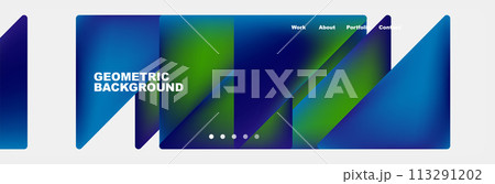 Colorful fluid gradient triangles and squares web site template. Vector Illustration For Wallpaper, Banner, Background, Card, Book Illustration, landing page 113291202