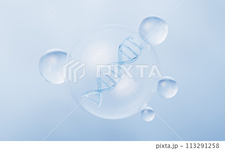 DNA with biology and chemical concept, 3d rendering. 113291258