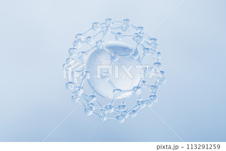 Molecule with biology and chemical concept, 3d rendering. Molecule with biology and chemical concept, 3d rendering. 113291259