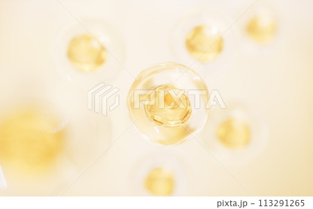 Transparent cell with biotechnology and cosmetic concept, 3d rendering. 113291265
