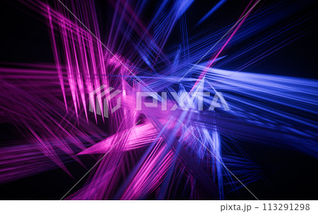 Abstract glowing neon lines background, 3d rendering. Abstract glowing neon lines background, 3d rendering. 113291298
