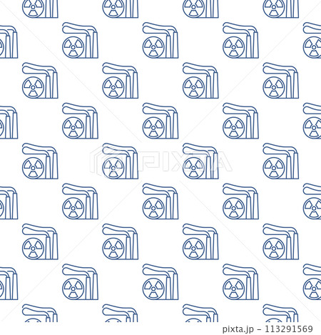 Nuclear Power Generator vector Radiation seamless pattern in outline style 113291569