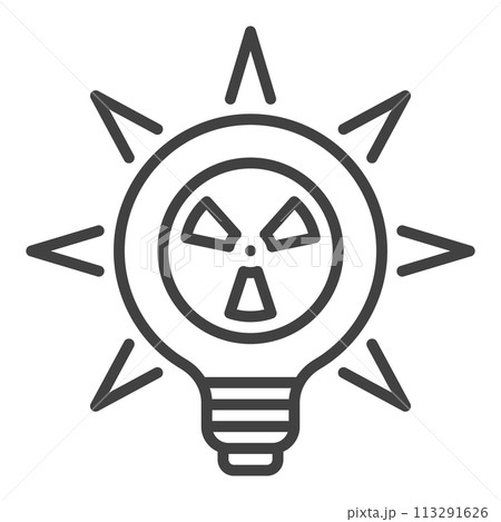 Nuclear Light Bulb vector Radiation icon or symbol in outline style Nuclear Light Bulb vector Radiation icon or symbol in outline style 113291626