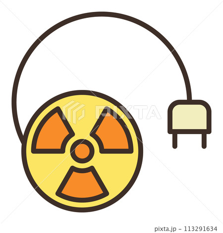 Plug and Round Radiation sign vector colored icon or sign 113291634
