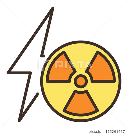 Radiation and Lightning vector symbol colored icon or logo element 113291637