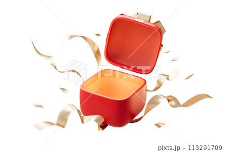 Opening gift box with cartoon style, 3d rendering. 113291709