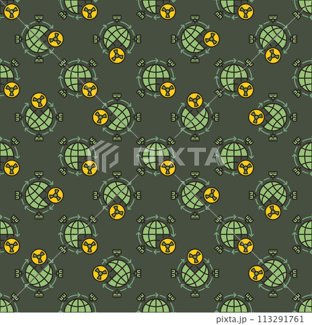 Nuclear Weapons in Space and Satellites vector colored seamless pattern 113291761