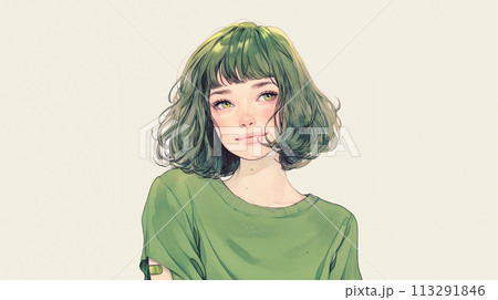 ボブヘアの美しい30代女性 113291846