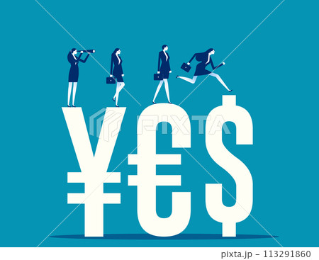 Investor team wearing run on Money currency symbol. Foreign exchange trading 113291860