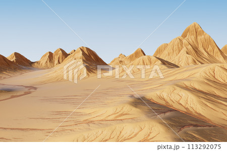 Landscape with mountains landform, 3d rendering. 113292075