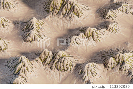 Landscape with mountains landform, 3d rendering. 113292089