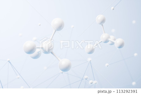 Molecule with biology concept background, 3d rendering. 113292391