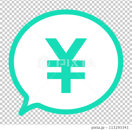 簡單的綠色圓圈標記和語音氣泡 簡單的綠色圓圈標記和語音氣泡 113293341