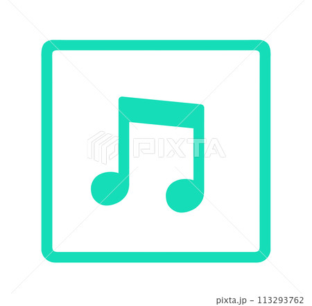 シンプルな緑色の音符マーク 113293762