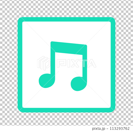 シンプルな緑色の音符マーク 113293762