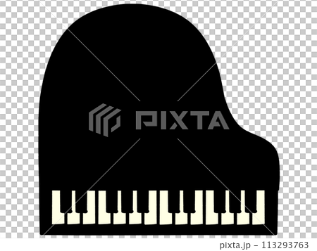 真上から見た黒いピアノのイラスト素材 113293763