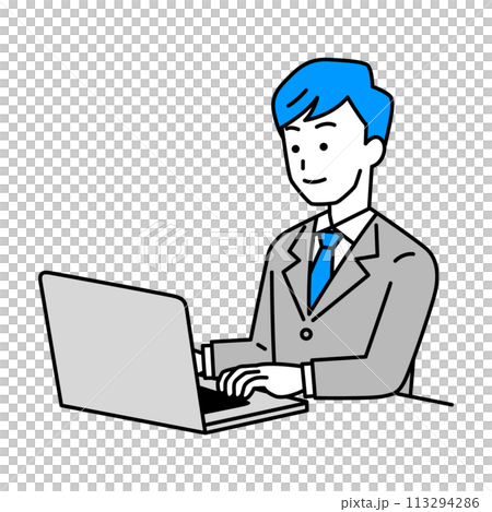 A man working on a laptop 113294286
