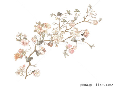 Blossom tree In chinoiserie, botanical style Blossom tree In chinoiserie, botanical style 113294362
