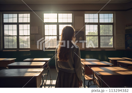 Solitude in a Sunlit Classroom 113294382