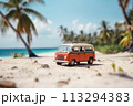 Mini Van on Tropical Beach 113294383