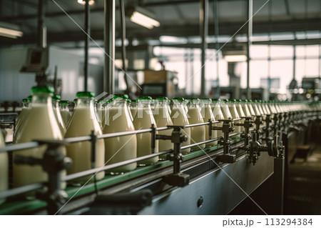 Dairy Production Line Bottling Milk 113294384