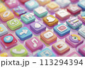 Vibrant Social Media Icons Display 113294394