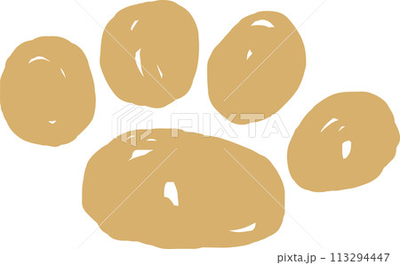 犬の足跡　ベージュ 113294447