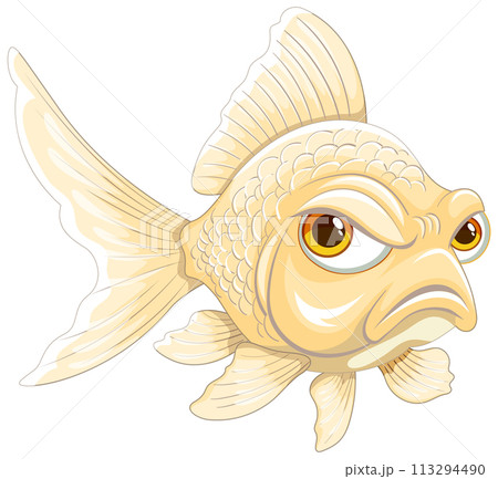 Cartoon Goldfish with Expressive Eyes Cartoon Goldfish with Expressive Eyes 113294490