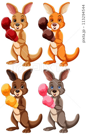 Boxing Kangaroos in Action Illustration Boxing Kangaroos in Action Illustration 113294544