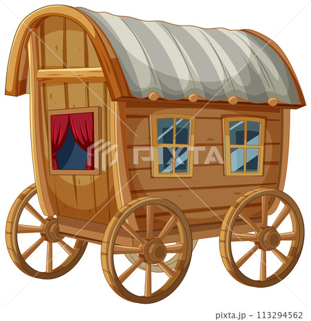 Vintage Wooden Covered Wagon Vintage Wooden Covered Wagon 113294562