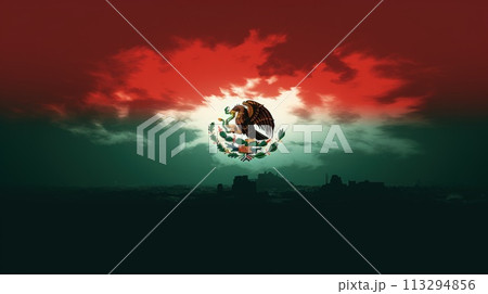 Mexican , Holiday, independence day, for banner copy space, text . Mexican Revolution, 113294856