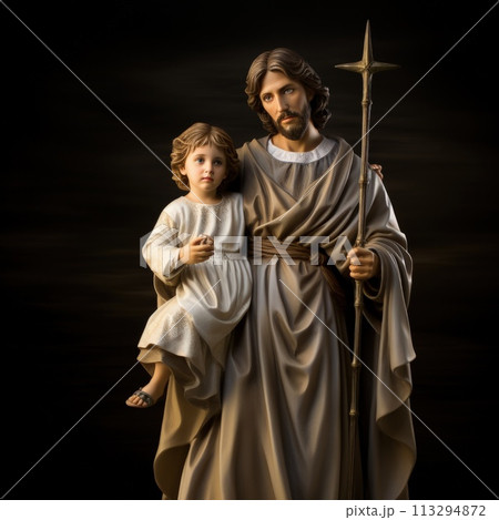 Saint Joseph. betrothed husband of the Blessed Virgin Mary , religion bible evangilia new testament , Jesus Christ child, Nazareth carpenter. birth of Christ The icon of St. Joseph Saint Joseph. betrothed husband of the Blessed Virgin Mary , religion bible evangilia new testament , Jesus Christ child, Nazareth carpenter. birth of Christ The icon of St. Joseph 113294872